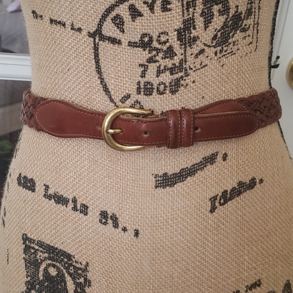 Coach Accessories - Coach Brown Leather Braided Belt